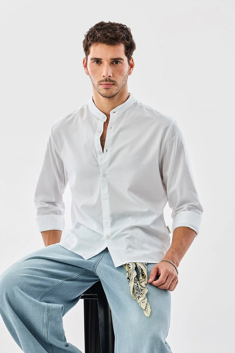 سنيتش Regular Fit Mandarin Shirt